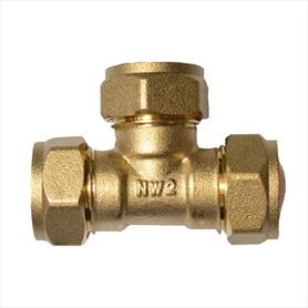 22mm Equal Tee Brass Compression