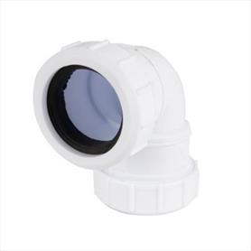 32mm Plastic Compression 90 Degree Bend White
