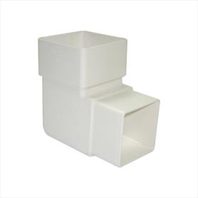 65mm Square Downpipe Bend White