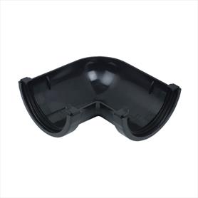 112mm Half Round Guttering 90 Degree Angle Black