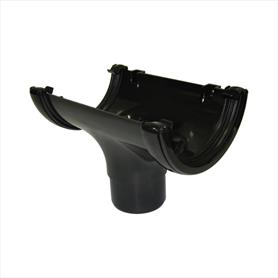 Half Round Guttering Running Outlet Black