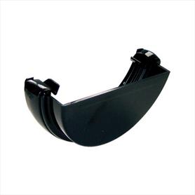 Half Round Guttering Stop End External Black