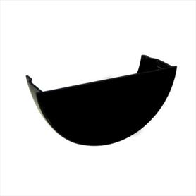 Half Round Guttering Stop End Internal Black