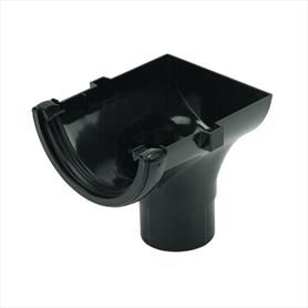 Round Line Guttering Running Outlet Stop End Black