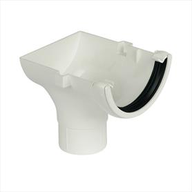 Round Line Guttering Running Outlet Stop End Black