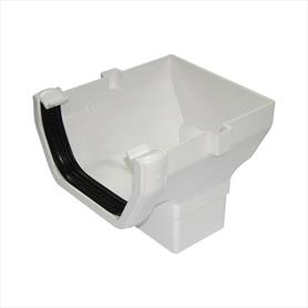 Square Line Guttering Running Outlet End Cap White