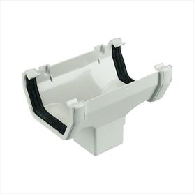 Square Line Guttering Running Outlet White
