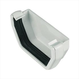 Square Line Guttering Stop End External White