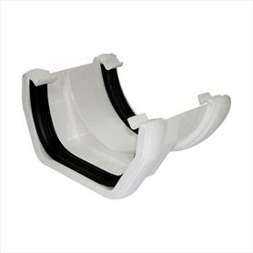 Square Line to Half Round Guttering Adaptor White