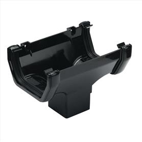 Square Line Guttering Running Outlet Black