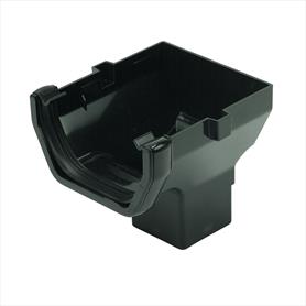 Square Line Guttering Running Outlet End Cap Black