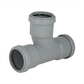 Waste Push Fit 32mm 90 Degree Tee Grey
