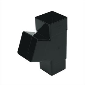 112 Degree Square Downpipe Offset Tee Black