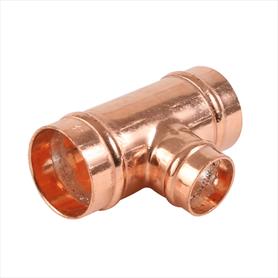 22 x 22 x 15mm Copper Solder Ring Reducing Tee Endfeed