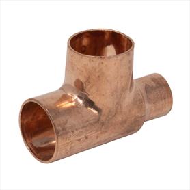 22mm x 15mm x 22b Copper Reducing Tee Endfeed